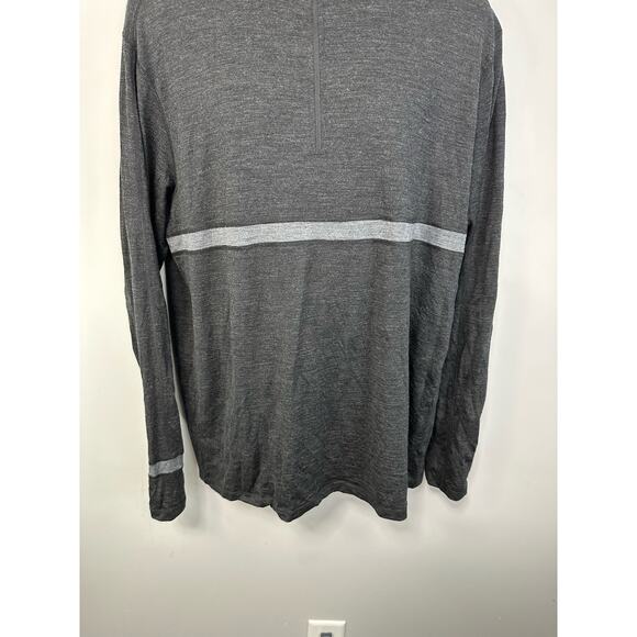 Ibex Zque Certified Merino Wool 1/4 Zip Pullover Black Grey Size 2XL Base Layer - Picture 8 of 9